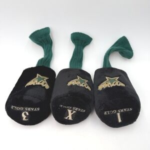 Dallas Stars NHL Golf Club Head Covers Set of 3 Black and Green Vintage 1 3 X
